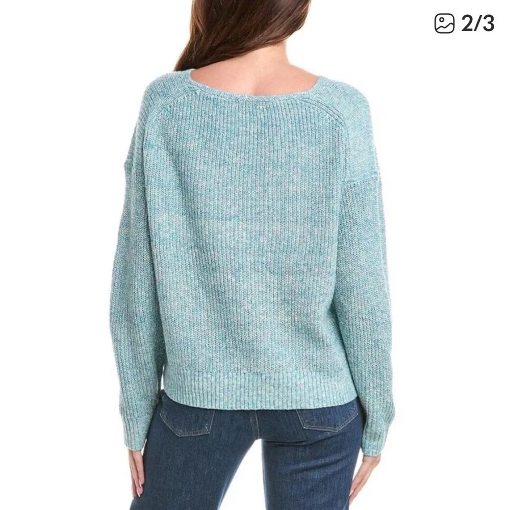 Michael Stars Dom Vneck Pullover Sweater Pink/Red - Picture 2 of 6